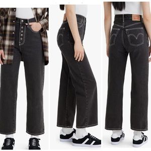 Levi’s Ribcage Straight Ankle Super High Rise Snap Jeans